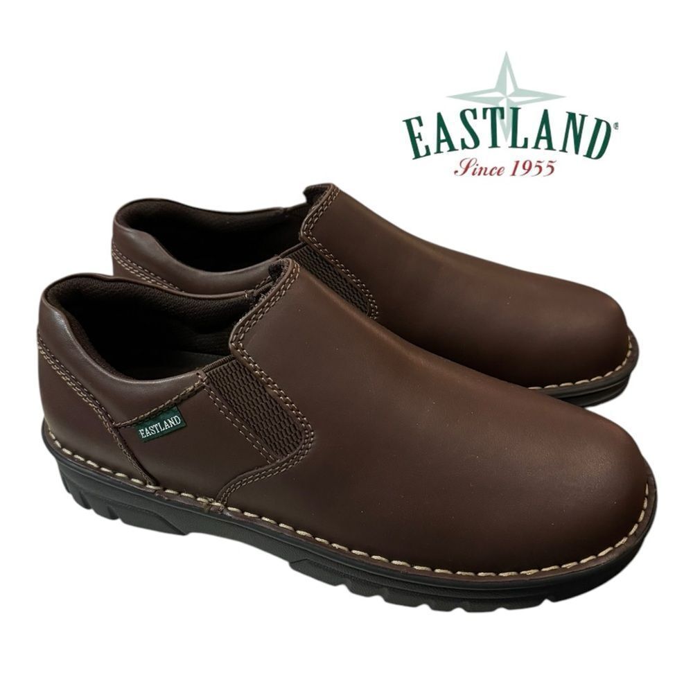 New Eastland Men's Newport Slip-Ons Brown Leather Loafers 10